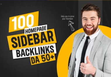 100 Powerful PBN homepage Sidebar Blogroll High DA 50+ Permanent Backlinks