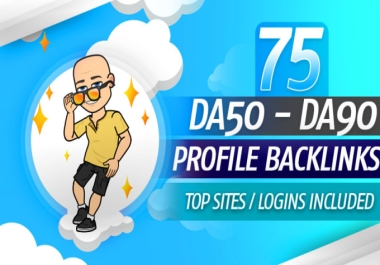 I will create 75 high authority unique profile backlinks with login detail