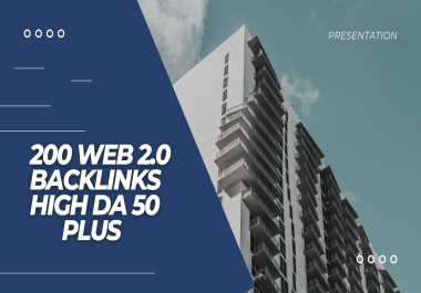 200 WEB 2.0 Backlinks high da plus