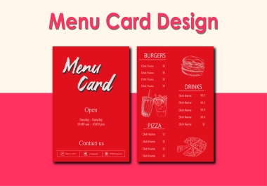 Professional minimal Menu Design Services for Your Restaurant and Cafe