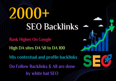 I will build 2000+ High Quality DA SEO Backlinks for your website