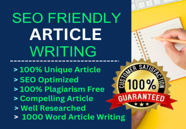 I will write 1000+ words SEO articles Writing or contents and blog posts for you