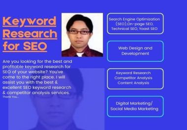 I will do my best seo google ads keyword research with profitable seo and competitor analysis