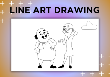 I will create line art drawing illustration