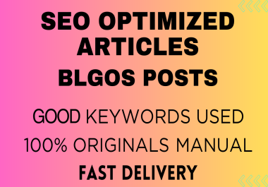 I will write 2 articles for your website SEO optimized article,  content writing 1000 word for 5
