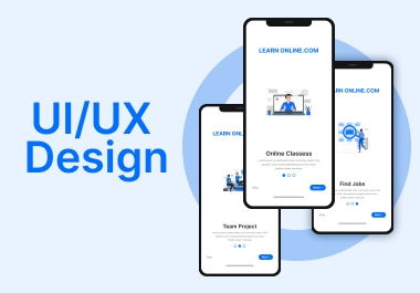 Mobile app onboarding screens UI/UX design