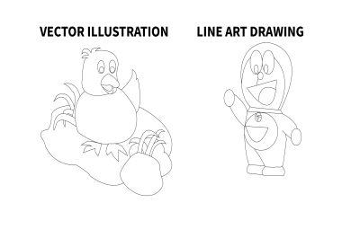 I will do line art drawing and illustration for any image