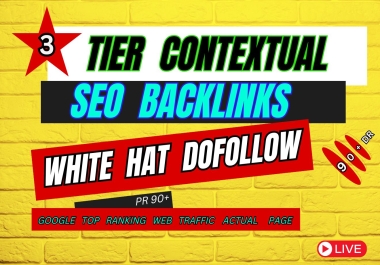 I will build 3 tier contextual white hat dofollow SEO backlinks for google top ranking web traffic