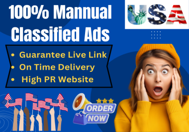 I will manually submit 55 top-classified advertisements posts,  On top-notch ad posting  websites