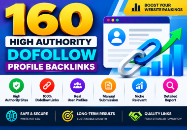 160 High Authority Dofollow Profile Backlinks