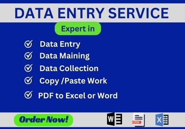 I will do Data entry, copy paste data mining, Web Scraping,  Virtual Assistant