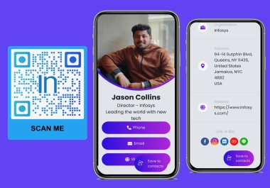 I will design touch sensitive official vcard or business card with a custom QR code