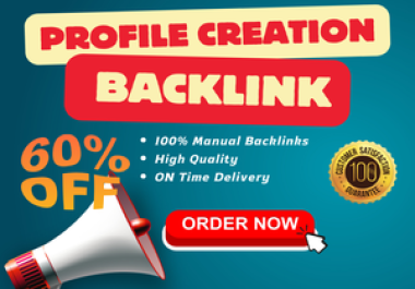 Manually 200 Profile Creation Backlink Rank Website