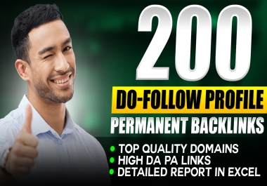 Create 200 Quality Do-Follow Profile Backlinks for Enhanced your webisite ranking