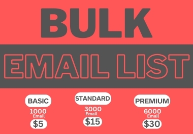 I will collect Active and Verified bulk email list for email marketing