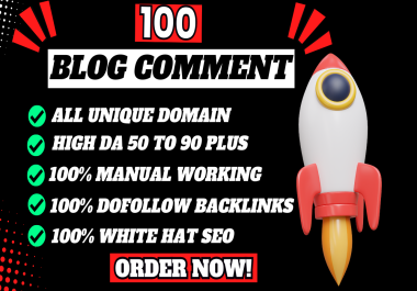 i will provide you 100 bl0g comments backlinks unique domain high da 50 plus seo dofollow for ranki