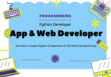 Python Developer Build Apps and Games Using programming