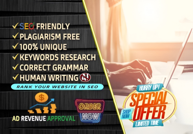 I Will Write 30 Articles of 1500 Words,  100 Human Writtten & Unique Blog Articles