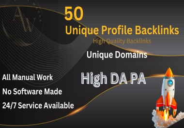I will create 50 unique profile backlink