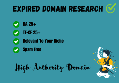 I will research niche related quality expired domain with high DA