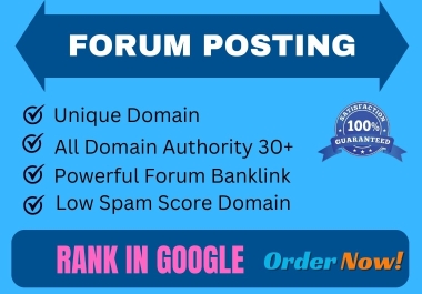 I provide 50 forum posting backlinks from high-quality DA PA websites