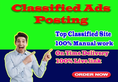 I will do 50 Classified Ads Posting on Top Ads Sites