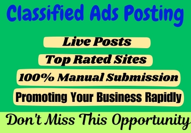 I will Build 100 Plus post your ads on classified ad posting sites