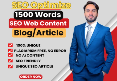 write 1500 words optimize article or web content in 8 Hours