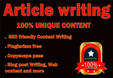 I will write 2000 words SEO article and content writing on any topic
