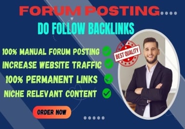 Website Ranking 30 Forum Posting High DA Do follow SEO Backlinks