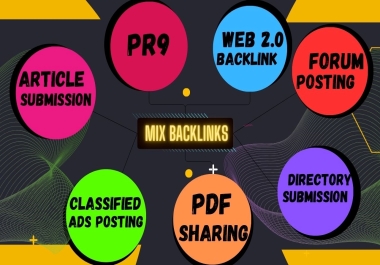 350+ Mix SEO Do follow Backlinks Directory Submission,  PR9,  Forum Posting,  Web2.0,  PDF