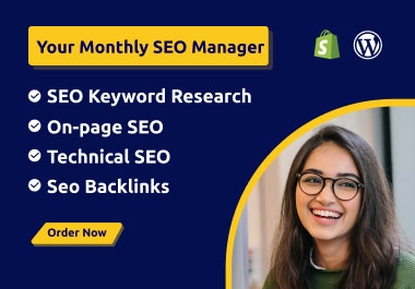 I will do complete monthly seo service package on page off page and wordpress wix