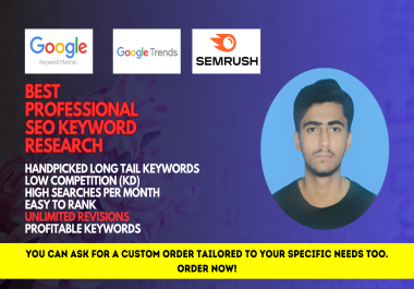 I will research 100 Focus Keywords with SEMrush