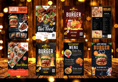 I will food menu design,  restaurant menu design,  food flyer