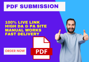 I will do pdf submission backlink to top 100 different sites.