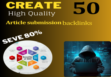 I will provide 50 high quality article submission backlinks high DA PA