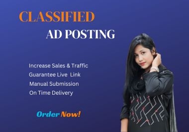 I will provide classified ad posting in top classified sites