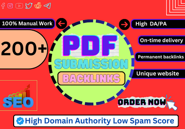 I will do 100 PDF Submission Backlinks Top High Domain Index Post DA 60 to 98