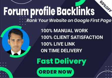 I will manually create 50 forums SEO Backlinks on high DA,  PA Sites