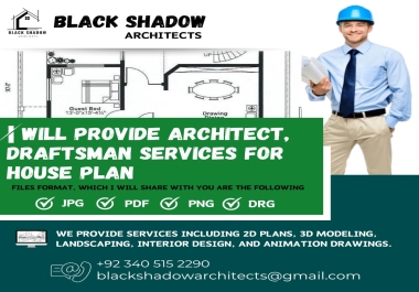 I will provide architect,  draftsman service for house plan