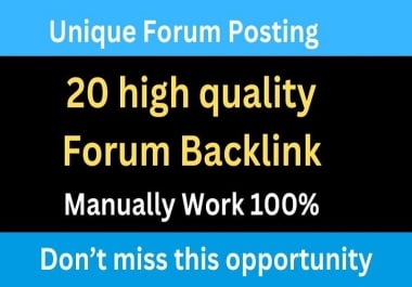 I will do 20 forum posting,  unique domain forum backlinks