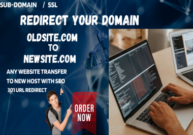 I will redirect your old domain to new domain,  domain transfer to another url or website