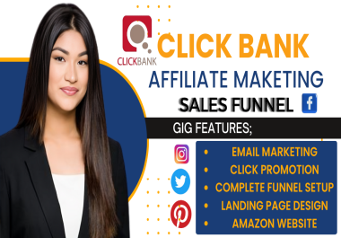 I will do autopilot clickbank affiliate marketing and complete sales funnel