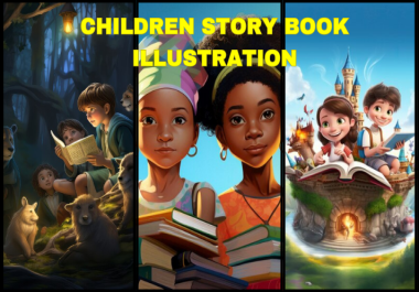 I will illustrate children story book illustration children story,  book illustration