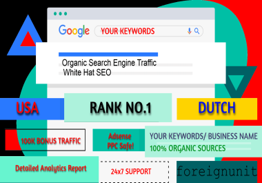 Google Rank Your Website With USA Or Dutch Visitors - 100K Bonus Traffic
