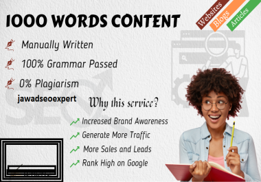 1000 Words High-Quality Content in any language In 24 hours for 9