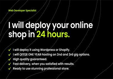 i will deploy your online shop in 24h