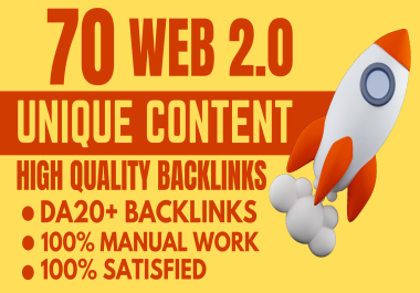 I Will do manually 70 Web 2.0 High Quality Powerfull SEO Backlink On Top Quality High DA PA TF CF