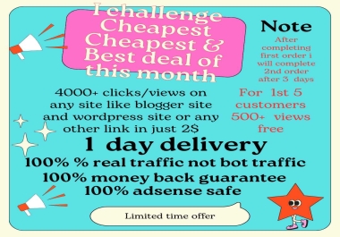I will give you very cheap and genuine traffic.