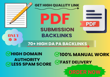 I will do 70+ high DA PA pdf submission backlinks